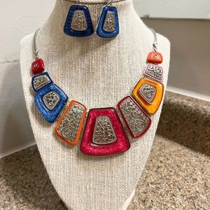 Multicolored hanmade jewelry necklaces & earrings